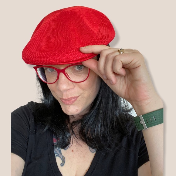 Vintage Red SCALA Paris newsboy Cap/Hat CUTE! 90s - Picture 3 of 4
